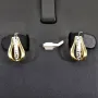 Stilvolle Bicolor Gold-Ohrringe in edlem 14K / 585 Gelbgold und Weißgold