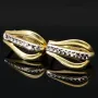 Stilvolle Bicolor Gold-Ohrringe in edlem 14K / 585 Gelbgold und Weißgold