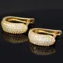 Elegante Creolen / Ohrringe mit glänzenden Zirkonia aus massivem 585er 14K Gold