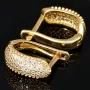Elegante Creolen / Ohrringe mit glänzenden Zirkonia aus massivem 585er 14K Gold