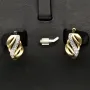 Gold-Ohrringe aus massivem 585er 14K Gelbgold und kleinem Anteil Weißgold mit Zirkonia bestückt