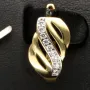 Gold-Ohrringe aus massivem 585er 14K Gelbgold und kleinem Anteil Weißgold mit Zirkonia bestückt