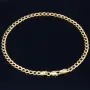 Edles Panzerarmband aus glanzvollem 585 14k Gold, ca. 3mm breit, 19cm lang
