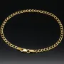Edles Panzerarmband aus glanzvollem 585 14k Gold, ca. 3mm breit, 19cm lang