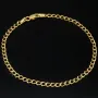 Edles Panzerarmband aus glanzvollem 585 14k Gold, ca. 3mm breit, 19cm lang