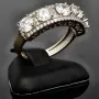 Ring aus 585 / 14K Weißgold für Damen mit vielen glitzernden Zirkonia besetzt (ca. 58 RG)