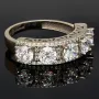 Ring aus 585 / 14K Weißgold für Damen mit vielen glitzernden Zirkonia besetzt (ca. 58 RG)