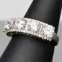 Ring aus 585 / 14K Weißgold für Damen mit vielen glitzernden Zirkonia besetzt (ca. 58 RG)