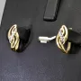 Massive Bicolor Ohrringe aus edlem 585 / 14K Gold (Weißgold und Gelbgold) mit englischem Verschluss