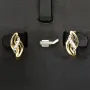 Massive Bicolor Ohrringe aus edlem 585 / 14K Gold (Weißgold und Gelbgold) mit englischem Verschluss