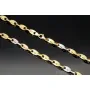 Exquisite Bohnenkette aus 585er (14 Karat) Bicolor Gelb- und Weißgold (ca. 62cm; 6mm; ca. 15,3g)