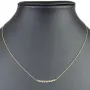 Feines Damencollier aus 585er (14k) Gelbgold mit einem von Zirkoniasteinen besetzten Anhänger in graziösem Design (Länge ca. 45 cm)