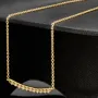 Feines Damencollier aus 585er (14k) Gelbgold mit einem von Zirkoniasteinen besetzten Anhänger in graziösem Design (Länge ca. 45 cm)