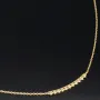 Feines Damencollier aus 585er (14k) Gelbgold mit einem von Zirkoniasteinen besetzten Anhänger in graziösem Design (Länge ca. 45 cm)