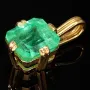 Außergewöhnlicher Smaragdanhänger aus 750 (18K) Gold mit einem hell grasgrünen, eindrucksvollen Smaragd (ca. 5,56 Karat)