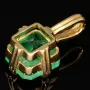 Außergewöhnlicher Smaragdanhänger aus 750 (18K) Gold mit einem hell grasgrünen, eindrucksvollen Smaragd (ca. 5,56 Karat)