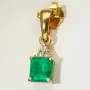 Kostbarer Smaragd-Anhänger in 18K 750 Gold bestückt mit einem edlen, kolumbianischen Smaragd (ca. 0,92 ct.) und 3 Diamanten (gesamt ca. 0,07 ct.)