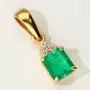 Kostbarer Smaragd-Anhänger in 18K 750 Gold bestückt mit einem edlen, kolumbianischen Smaragd (ca. 0,92 ct.) und 3 Diamanten (gesamt ca. 0,07 ct.)