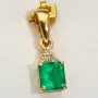 Kostbarer Smaragd-Anhänger in 18K 750 Gold bestückt mit einem edlen, kolumbianischen Smaragd (ca. 0,92 ct.) und 3 Diamanten (gesamt ca. 0,07 ct.)