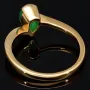 Prächtiger Goldring für Damen mit einem ausgewählten, leuchtend grasgrünen Smaragd in Tropfenform eingefasst in 18K / 750 Gold - hergestellt in Handarbeit - RG ca. 55
