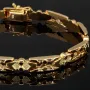 Goldarmband aus edlem 585 / 14k Gelbgold mit außergewöhnlichem Design in ca. 20 cm Länge und einer Breite von ca. 7mm (ca. 13,5g)