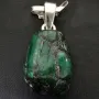 Natürlicher Smaragdgestein-Anhänger (ca. 28 ct.) aus Kolumbien in 925 Silber gefasst - in Handarbeit hergestellt