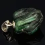 Natürlicher Smaragdgestein-Anhänger (ca. 28 ct.) aus Kolumbien in 925 Silber gefasst - in Handarbeit hergestellt