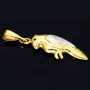 Goldener Papagei-Anhänger aus 14k (585er) Gelbgold und Weißgold (bicolor)