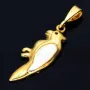 Goldener Papagei-Anhänger aus 14k (585er) Gelbgold und Weißgold (bicolor)