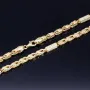 Bling-Bling-Königskette mit Zirkoniabesatz aus 585er Gelbgold (14k)- ca. 55cm lang, 3,3 mm breit, ca. 14,5g