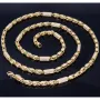 Bling-Bling-Königskette mit Zirkoniabesatz aus 585er Gelbgold (14k)- ca. 55cm lang, 3,3 mm breit, ca. 14,5g