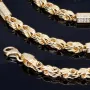 Bling-Bling-Königskette mit Zirkoniabesatz aus 585er Gelbgold (14k)- ca. 55cm lang, 3,3 mm breit, ca. 14,5g