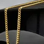 Glänzende Panzerkette aus edlem 585 /14k Gold (ca. 4 mm breit und 51 cm lang)