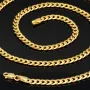 Glänzende Panzerkette aus edlem 585 /14k Gold (ca. 4 mm breit und 51 cm lang)
