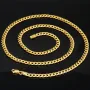 Glänzende Panzerkette aus edlem 585 /14k Gold (ca. 4 mm breit und 51 cm lang)