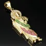 Funkelnder Jesus Christus-Anhänger aus hochwertigem 14k / 585 Gold (Gelbgold) mit Zirkoniabesatz