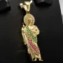 Funkelnder Jesus Christus-Anhänger aus hochwertigem 14k / 585 Gold (Gelbgold) mit Zirkoniabesatz
