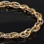 Bicolor Armband aus funkelnden 585 14K Gold in außergewöhnlichem Design in ca. 20,5 cm Länge