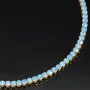 Funkelndes Tennisarmband mit hellblauen Zirkonia aus 585 14K Gold in (ca. 20cm Länge)