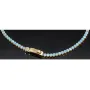 Funkelndes Tennisarmband mit hellblauen Zirkonia aus 585 14K Gold in (ca. 20cm Länge)
