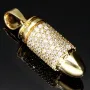 Gold-Anhänger - Patrone aus 14K 585 Gold (Gelbgold) mit Zirkoniabesatz