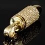 Gold-Anhänger - Patrone aus 14K 585 Gold (Gelbgold) mit Zirkoniabesatz