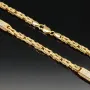 Bling-Bling Königskette mit Zirkoniabesatz aus 14K 585er Gold (Gelbgold) - ca. 60cm, 4,5 mm, 27g
