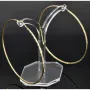 Elegante XL Creolen / Hoops mit diagonalem Muster in 585er 14K Gold (Gelbgold)
