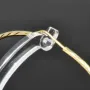 Elegante XL Creolen / Hoops mit diagonalem Muster in 585er 14K Gold (Gelbgold)