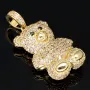 Teddy Bär-Anhänger aus 14K 585 Gelbgold mit glitzernden Zirkonia besetzt