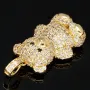 Teddy Bär-Anhänger aus 14K 585 Gelbgold mit glitzernden Zirkonia besetzt