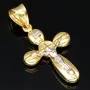 Kruzifix-Kreuz Anhänger - Jesus Christus aus glanzvollem Gold 14k (585) Gelbgold und Weißgold