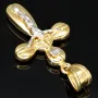 Kruzifix-Kreuz Anhänger - Jesus Christus aus glanzvollem Gold 14k (585) Gelbgold und Weißgold