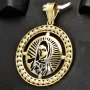 Heilige Maria - Hochwertig produzierter Anhänger aus Bicolor 585er 14 Karat Gold (Gelbgold und Weißgold)